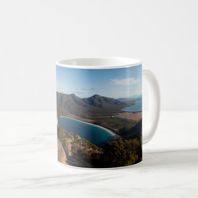 Panorama over beautiful Wineglass Bay Tasmania Coffee Mug (Front Right)