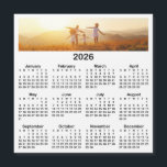 Panorama Photo Black 2026 Magnetic Calendar<br><div class="desc">Create your own solid color background square shaped 2026 calendar magnet with a panorama style photo along the top. 
The calendar features black modern stylish sans serif font style for the numbers and months.
Customize the white background color to match your photo.</div>