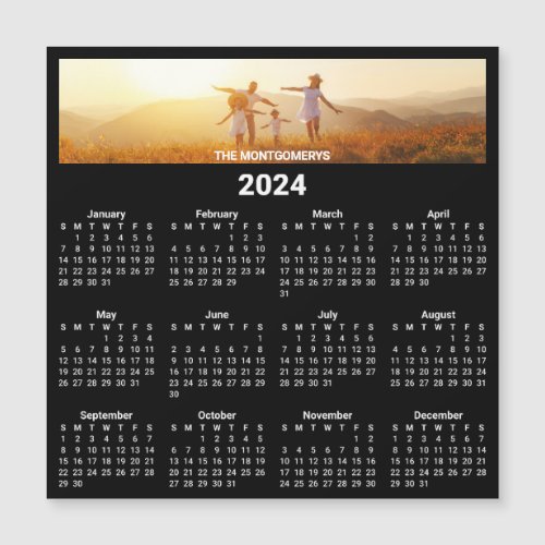 Panorama Photo Black  White 2024 Magnet Calendar