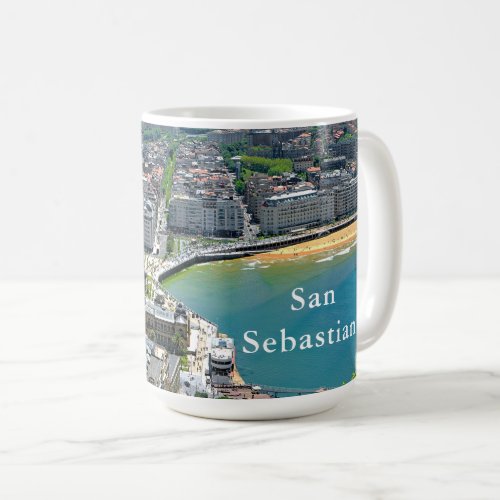 Panorama San Sebastian and the Bay of La Concha Coffee Mug