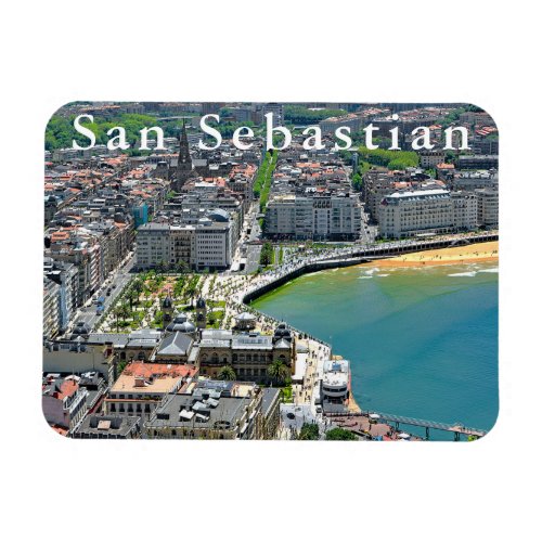 Panorama San Sebastian and the Bay of La Concha Magnet