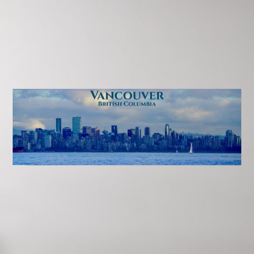 Panorama Skyline Vancouver British Columbia Photo Poster