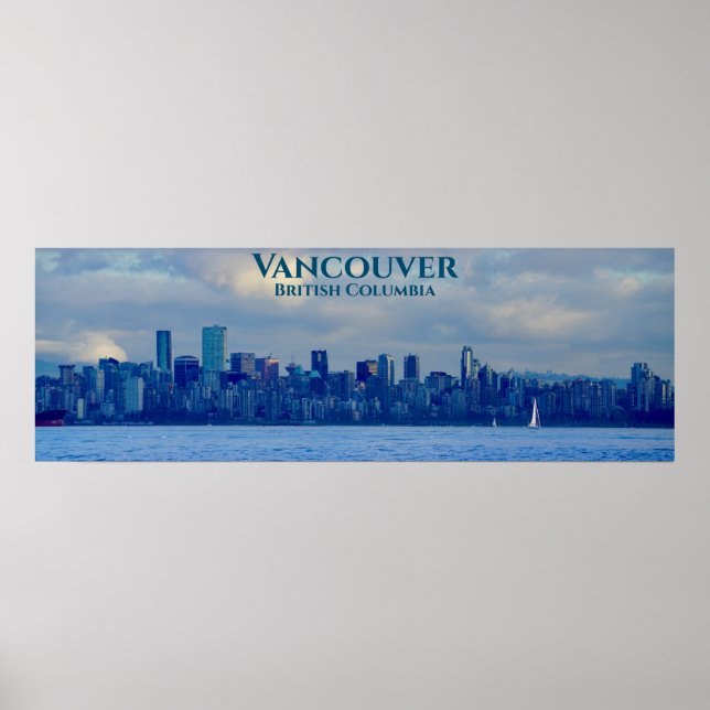Panorama Skyline Vancouver British Columbia Photo Poster (Front)