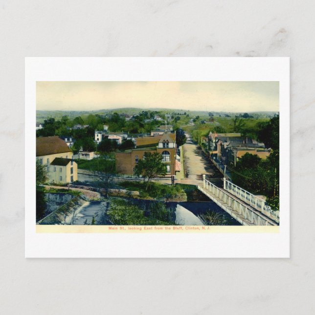 Panorama View of Clinton NJ 1910s Postcard (Front)