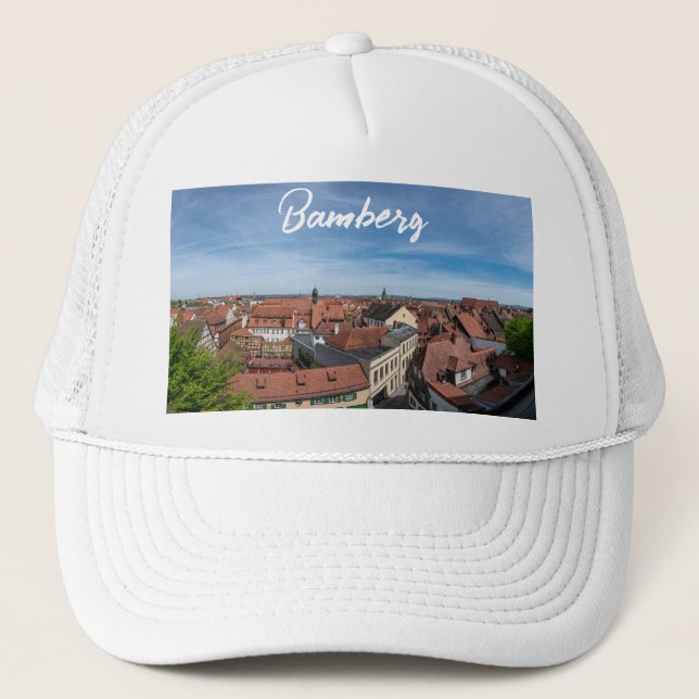 Panorama view of old town from above in Bamberg Trucker Hat (Front)