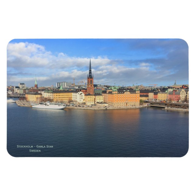 Panorama view of Stockholm's old town - Gamla Stan Magnet (Horizontal)