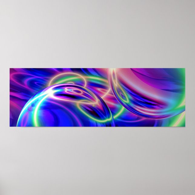 Panoramic Abstract Digital Art Poster (Front)