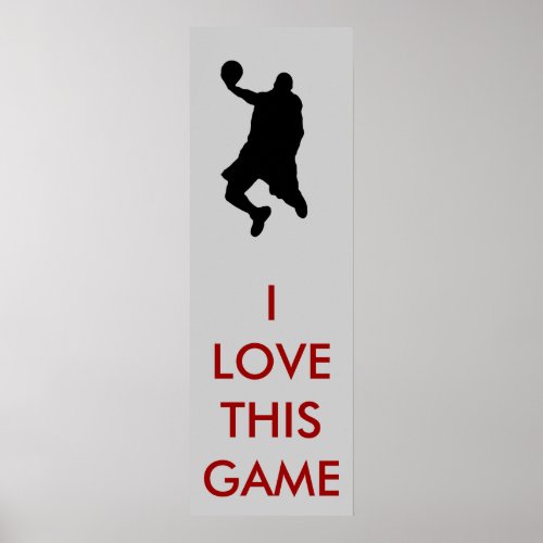 Panoramic Basketball Player Silhouette Poster