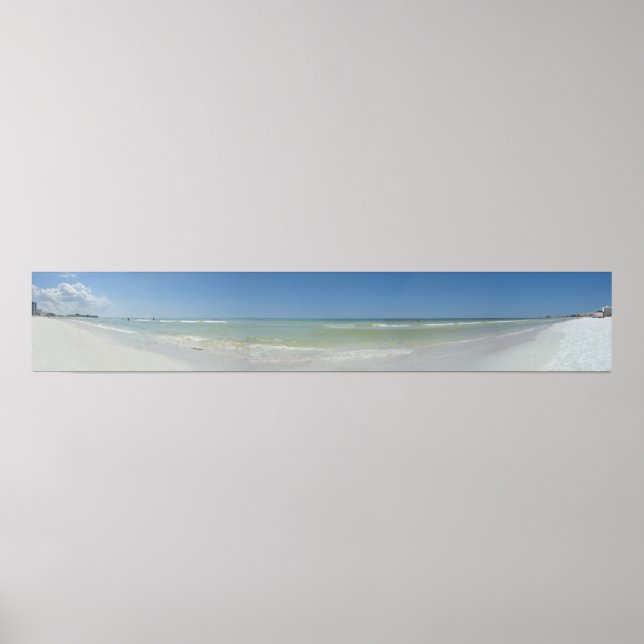 Panoramic Beach Photo Poster (Front)