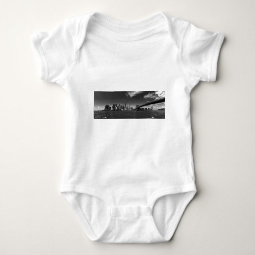 Panoramic Black White Brooklyn Baby Bodysuit
