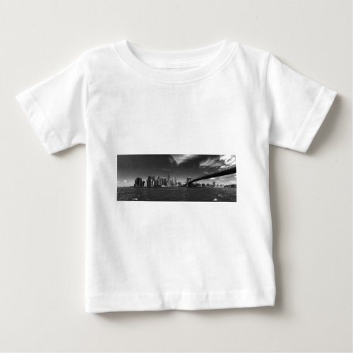 Panoramic Black White Brooklyn Baby T_Shirt