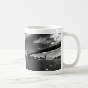 Panoramic Black White Brooklyn Coffee Mug