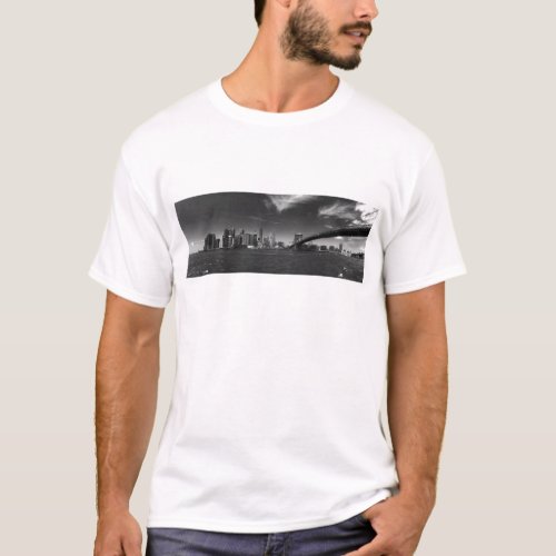 Panoramic Black White Brooklyn T_Shirt