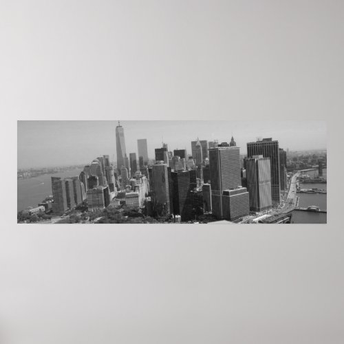 Panoramic Black White New York Skyline Poster