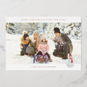 Panoramic Chic H Photo - Snowman Foil Invitation