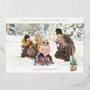 Panoramic Chic H Photo - Winter Tree Foil Invitation