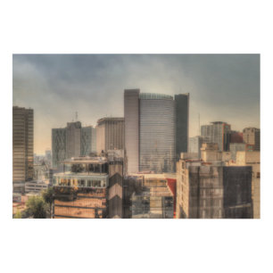 Panoramic Cityscape Of Mexico City Wood Wall Art