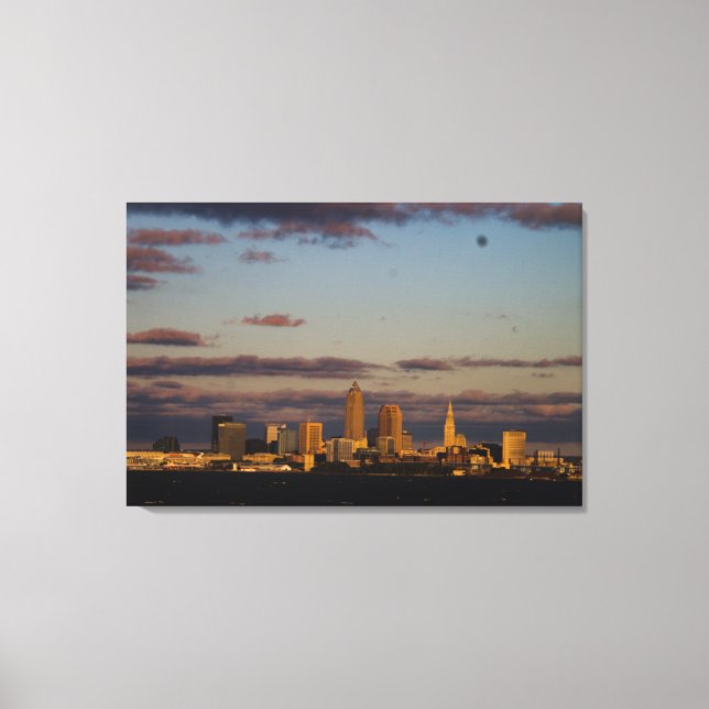 Panoramic Cleveland Skyline Canvas Print (Front)