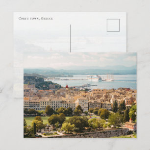 Panoramic Corfu Old Town view, Greece Postcard