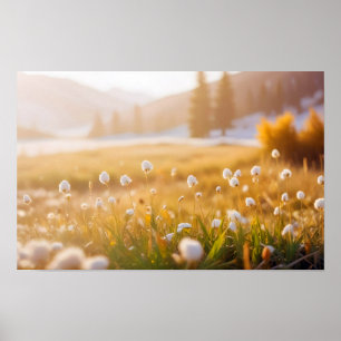 Panoramic Landscape Meadow Nature Tranquil Scenery Poster
