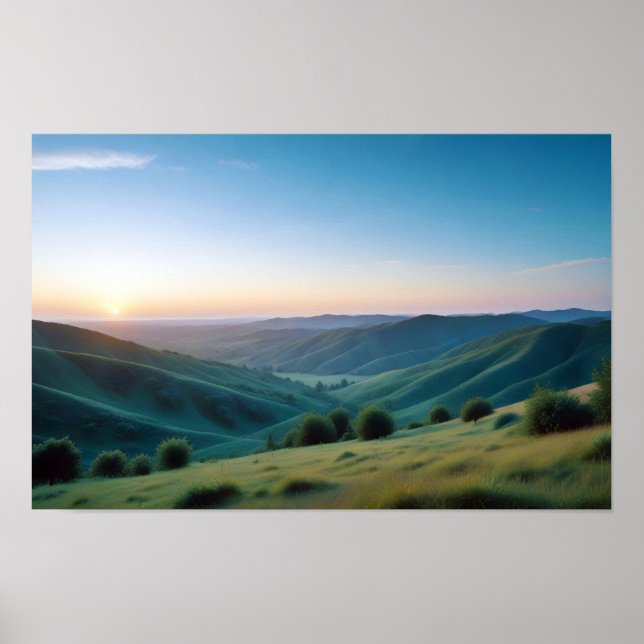 Panoramic Landscape Mountains Valley Nature Forest Poster (Front)