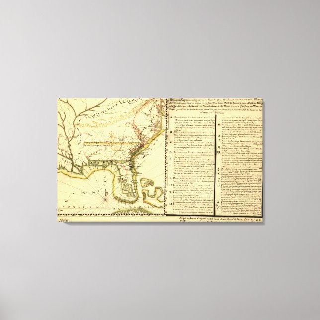 Panoramic Map (Spanish Language) Canvas Print (Front)
