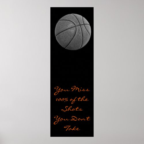 Panoramic Motivational Quote Basketball Poster