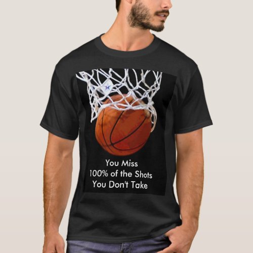 Panoramic Motivational Quote Basketball T_Shirt