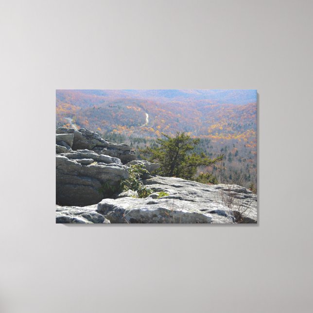 Panoramic Mountain Overlook in Autumn Canvas Print (Front)