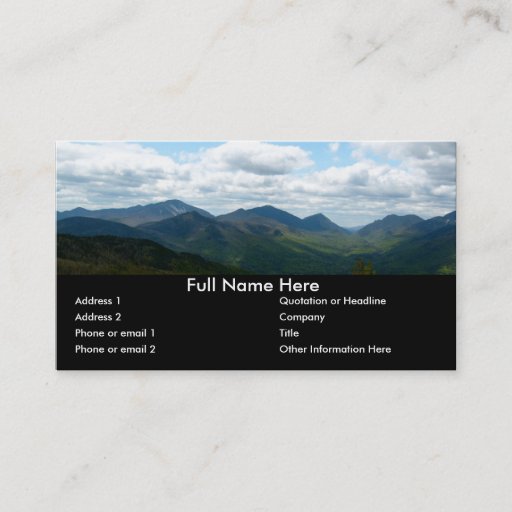 Customizable Panoramic Mountain View Bookmark Business Card Templates