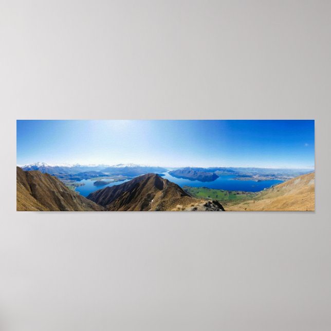 Panoramic mountain view New Zealand Roy's Peak Poster (Front)