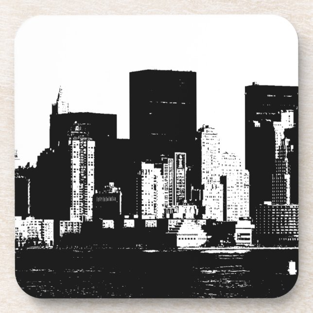 Panoramic New York City Beverage Coaster (Front)