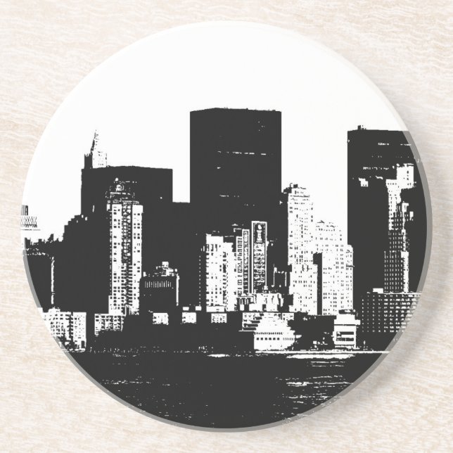 Panoramic New York City Drink Coaster (Front)