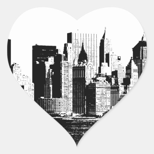 Panoramic New York City Heart Sticker
