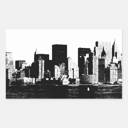 Panoramic New York City Rectangle Sticker