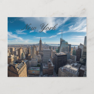 Panoramic New York City Travel Holiday Postcard