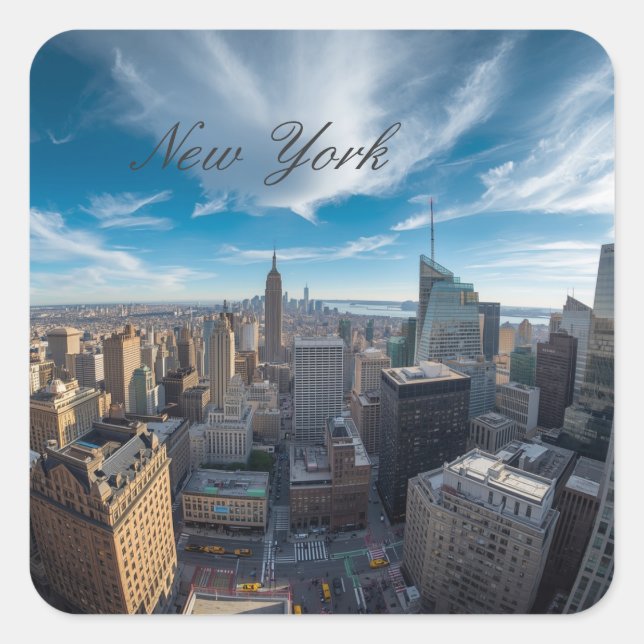 Panoramic New York City Travel  Square Sticker (Front)
