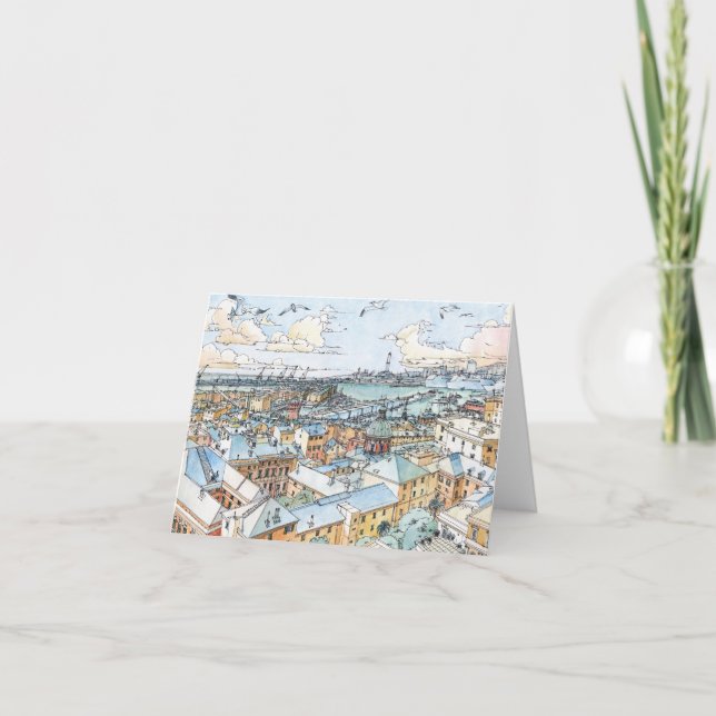 Panoramic of Genoa  Thank You Card (Front)