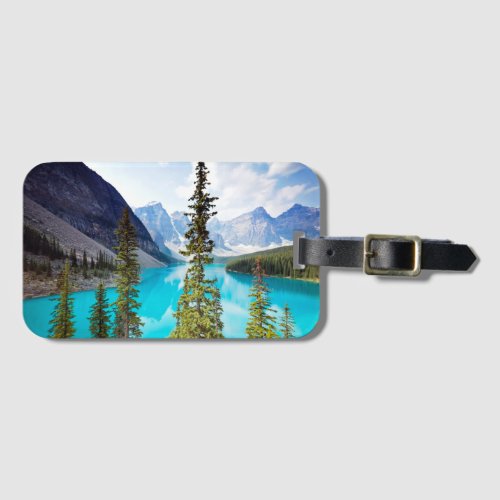 Panoramic of Moraine Lake  Valley of Ten Peaks Luggage Tag