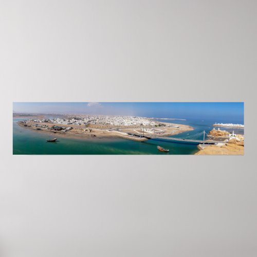 Panoramic of Sur harbor _ Oman Poster