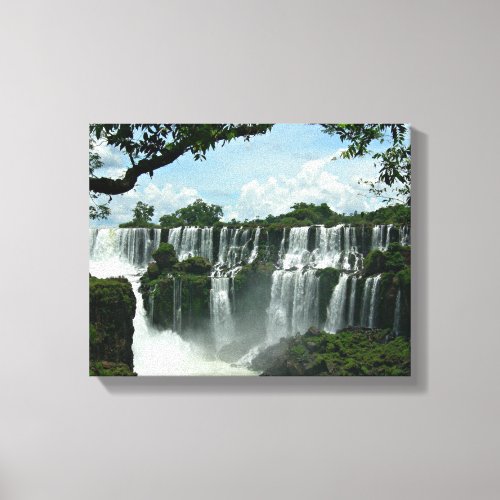 Panoramic Of The Iguazu Falls Canvas Print