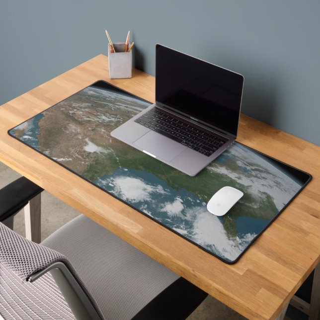 Panoramic Planet Earth And The Us. 2 Desk Mat (Office 2)