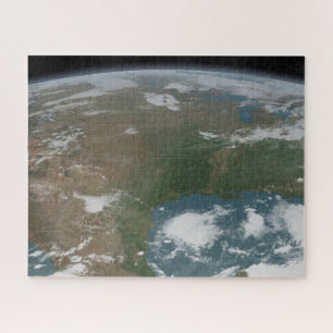 Panoramic Planet Earth And The Us. 2 Jigsaw Puzzle