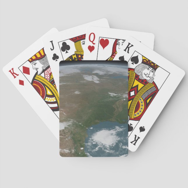 Panoramic Planet Earth And The Us. 2 Poker Cards (Back)