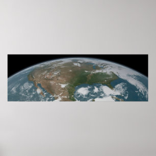 Panoramic Planet Earth And The Us. 2 Poster