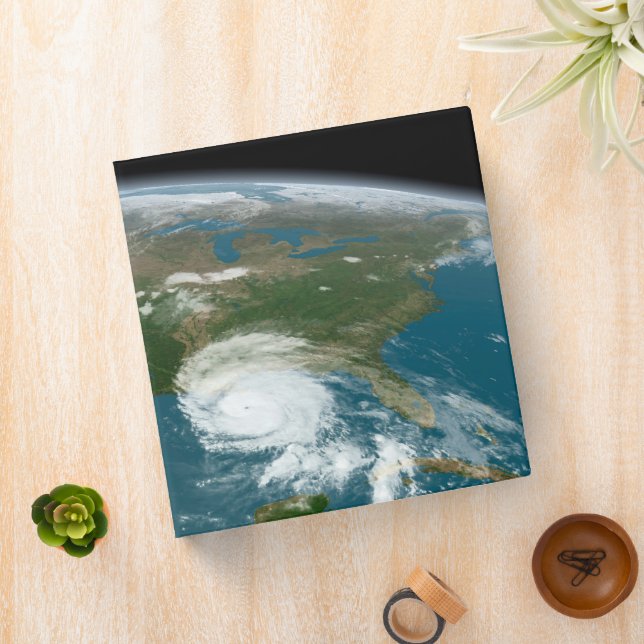 Panoramic Planet Earth And The Us. 3 Ring Binder (In Situ)