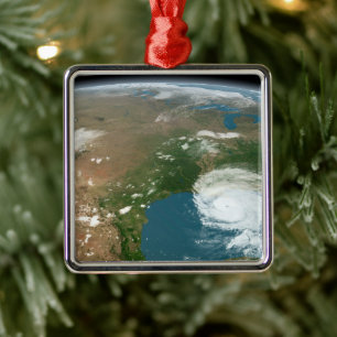 Panoramic Planet Earth And The Us. Metal Ornament