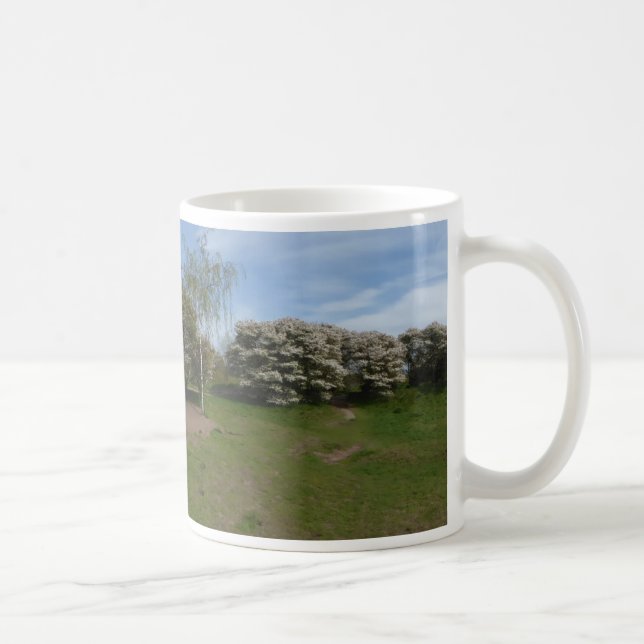 Panoramic Raisin Blossom with Bench Mug (Right)