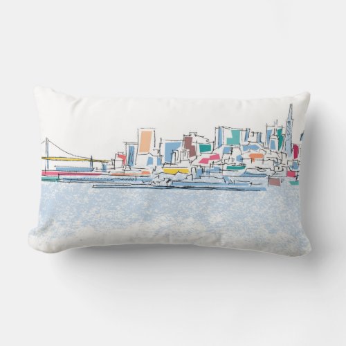 Panoramic San Franciso CA Lumbar Pillow