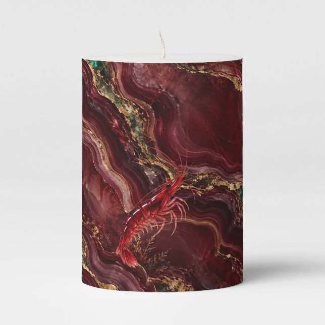 Panoramic Sea Creatures Pillar Candle (Front)
